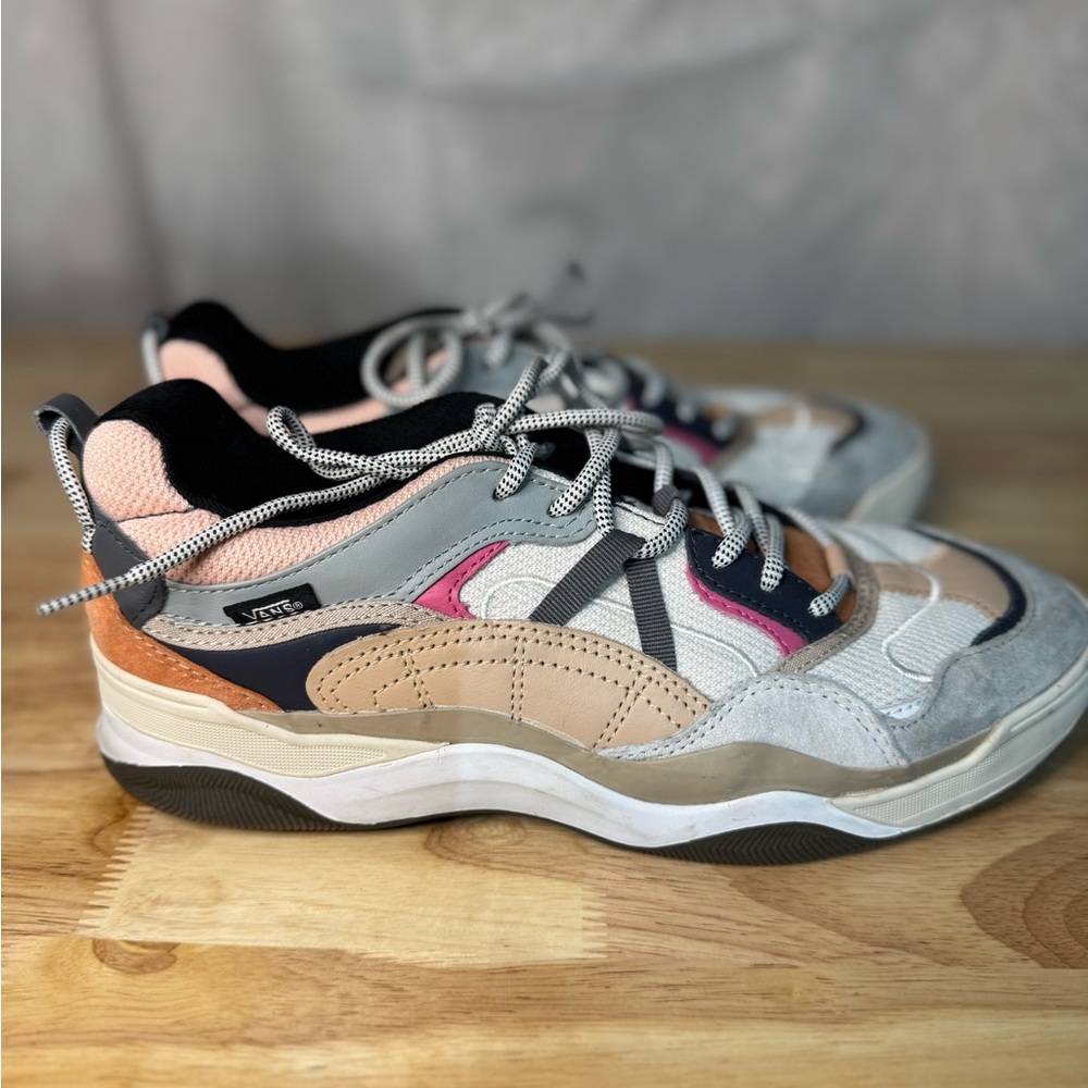 Vans Gray and Pink Sneakers with Retro Style